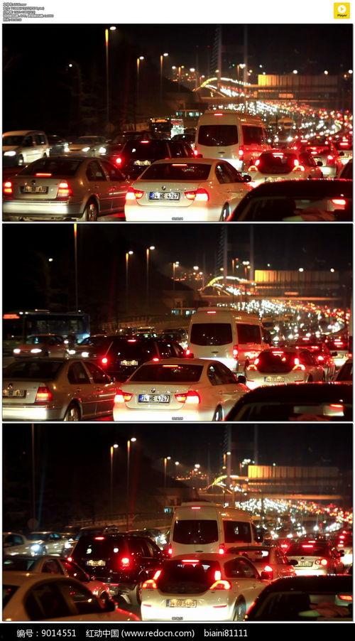 夜晚堵车视频,一窥城市夜晚交通现状